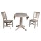 International Concepts Round 42 in Round Top Pedestal Table with 2 Chairs, Washed Gray Taupe, 42 in W, 42 in L, 30.3 in H K09-42DPT-27B-C10-2 - alternate 6